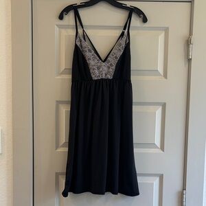 Tahari Black Chemise with Lace Detail